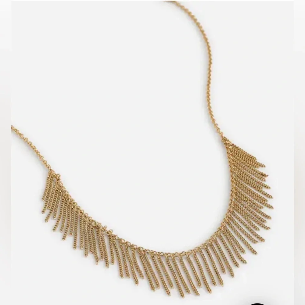 NWT Madewell Gold Fringe Necklace - Picture 2 of 4